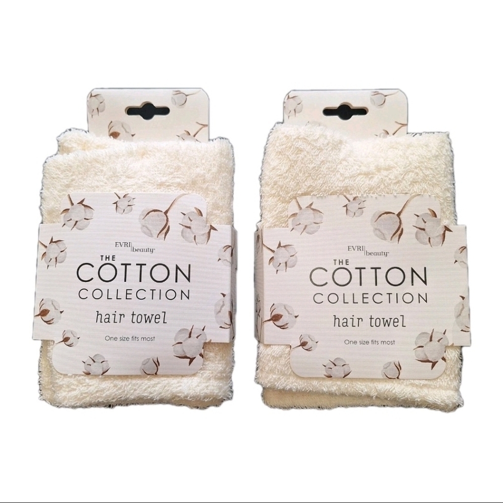 Evri Beauty The Cotton Collection Hair Towel X 2  NWT